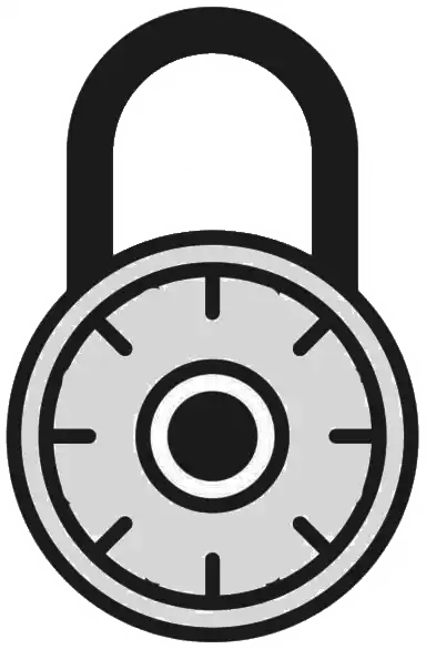 Combination Lock Line Drawing